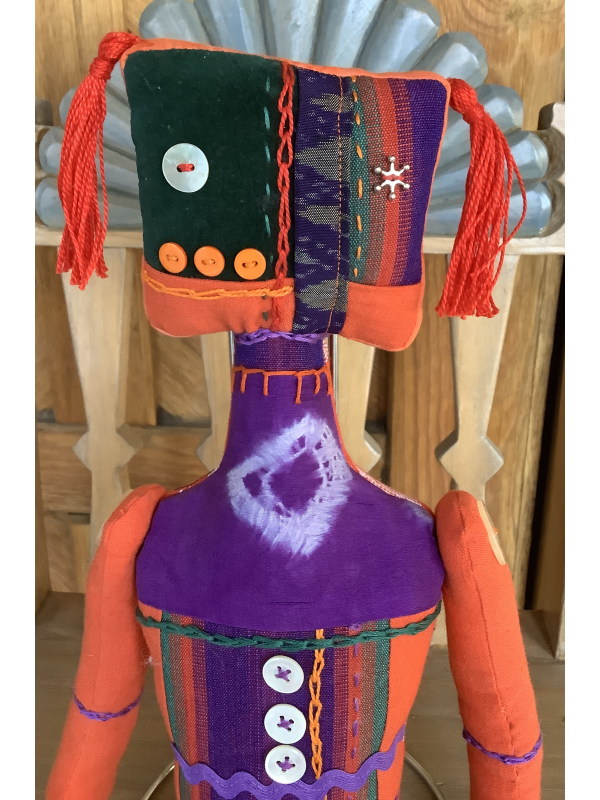 Purple Square Head Tribal Singer by KD Rivera
