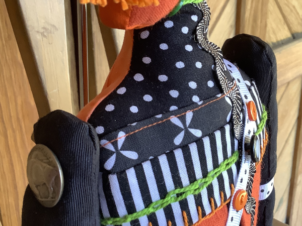 Orange Square Head Tribal Singer by KD Rivera