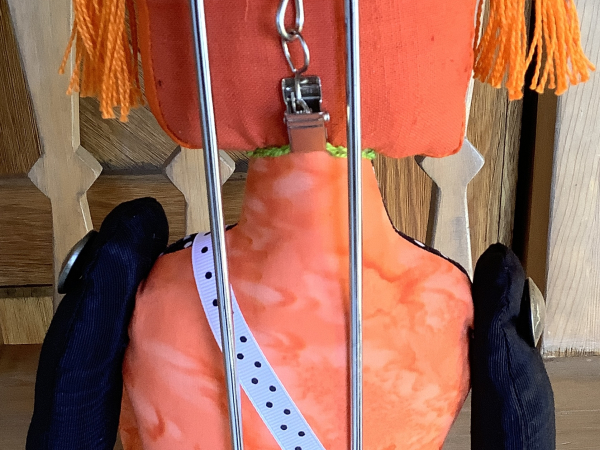 Orange Square Head Tribal Singer by KD Rivera