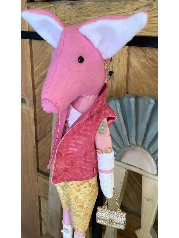 Pamela the Palm Beach Pig Goes for An Espresso by Karen Rivera