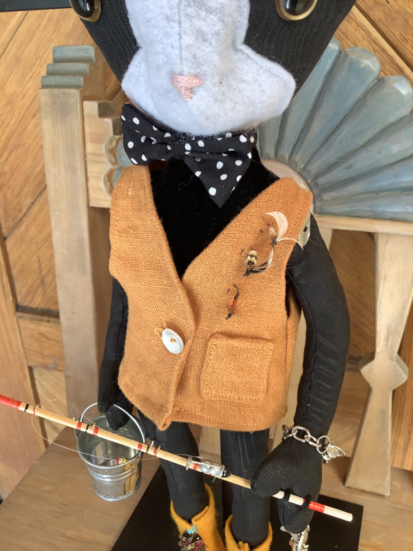 Tuxedo Cat Goes Fishing in the Vallecitos River by Karen Rivera