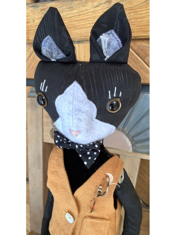 Tuxedo Cat Goes Fishing in the Vallecitos River by Karen Rivera