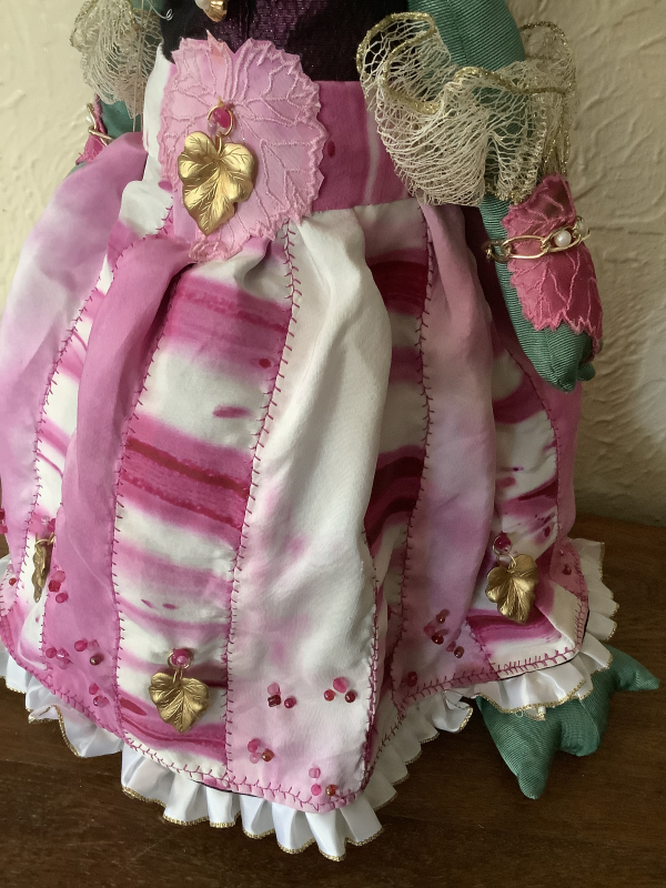 Frog Princess Art Doll with Hand-painted Silk Gown