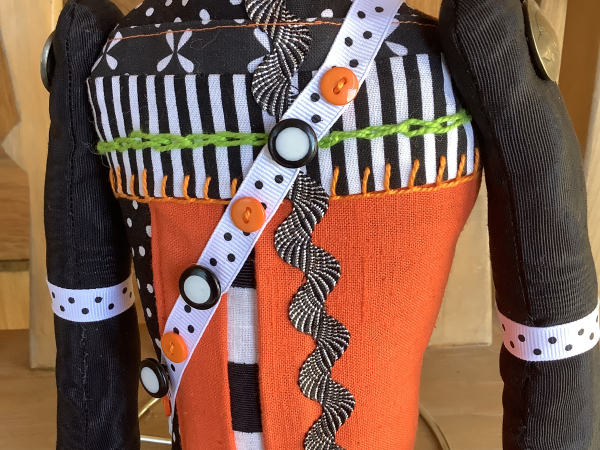 Orange Square Head Tribal Singer by KD Rivera