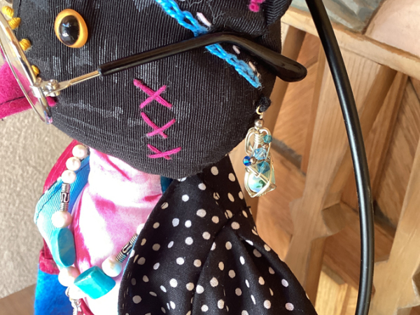 Owl Eyes Silk and Wool Art Doll by K.D. Rivera