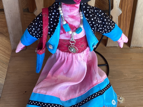 Owl Eyes Silk and Wool Art Doll by K.D. Rivera