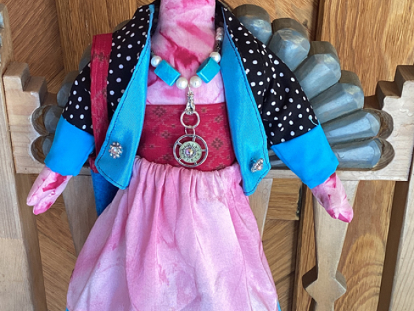 Owl Eyes Silk and Wool Art Doll by K.D. Rivera