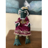 Handmade Steampunk Pirate Queen Frog  Art Doll with Velvet Gown