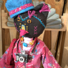 Ruby the Rainbow Owl Plays Tourist at the Rail Yard Market by KD Rivera