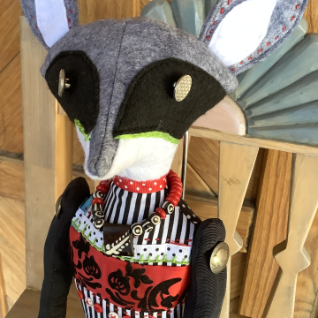 Raccoon with 4 Hearts by KD Rivera