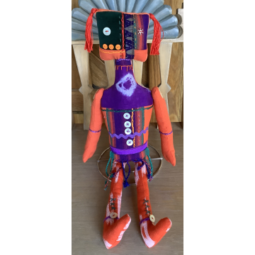 Purple Square Head Tribal Singer by KD Rivera