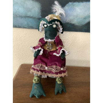 Steampunk Pirate Queen Frog with Velvet Gown